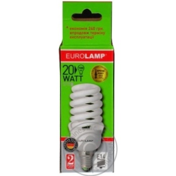 Лампа енергозберігаюча Eurolamp T2 Spiral 20W 4100K E14 артикул LN-20144 - купить, цены на NOVUS - фото 6