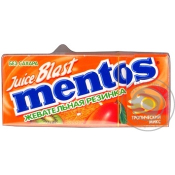 Chewing gum Mentos Juice tropical mix 20pcs 15g - buy, prices for MegaMarket - photo 1
