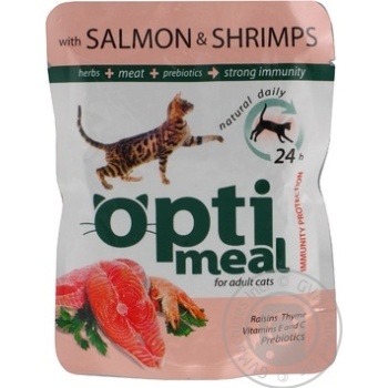 Opti Meal Salmon And Shrimp In Sauce For Cats Food - buy, prices for - photo 3