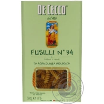 Макарони De Cecco Fusilli Biologica №34 500г