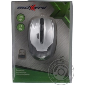 Миша Maxxtro бездротова срiбна 5*13*22 Mr-315 s