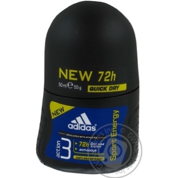 Дезодорант кульковий Adidas Action 3 Dry Max/M Sport Energy 50мл - купить, цены на - фото 10