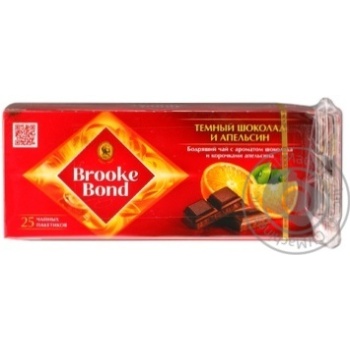 Black tea Brooke Bond with chocolate flavor and orange peel 25х1.5g teabags Russia - buy, prices for NOVUS - photo 4