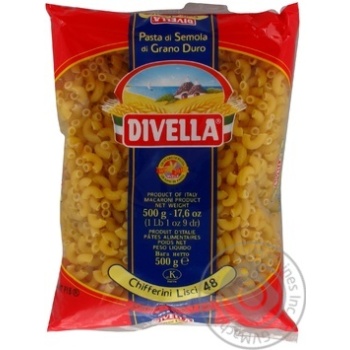 Макарони Divella Chifferini Lisci 48 500г х24 купить, цены на МегаМаркет - фото 2
