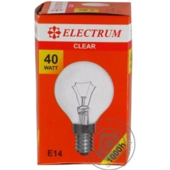 Лампочка ELECTRUM сферична проз. Е14 40W купить, цены на МегаМаркет - фото 1