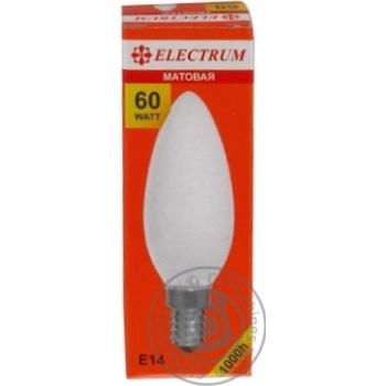 Лампочка ELECTRUM св мат. Е14 60W купити, ціни на МегаМаркет - фото 1