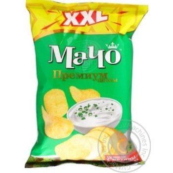 Potato chips Macho Premium XXL with the taste of sour cream and greens 135g Ukraine - buy, prices for NOVUS - photo 1