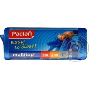 Пакети д/сміття Paclan Multitop 35л/30шт х42 купити, ціни на МегаМаркет - фото 1