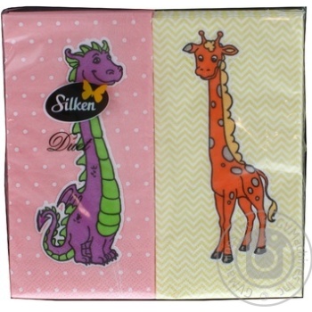 Paper table napkins Silken Duet cellulosic dual-layer with print Children's 24pcs - buy, prices for NOVUS - photo 1