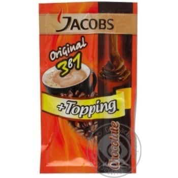 Instant coffee drink Jacobs Original 3in1 with chocolate topping 17g stick Romania - buy, prices for - photo 1