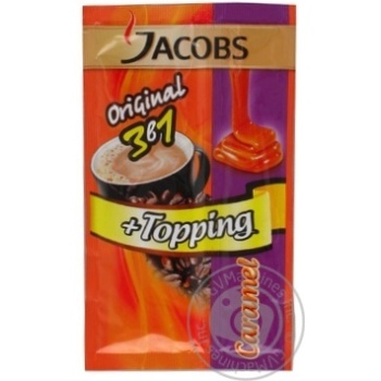 Instant coffee drink Jacobs Original 3in1 with caramel topping 17g stick Romania - buy, prices for NOVUS - photo 1