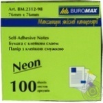 Блок для заміток Buromax Neon 76х76мм 100аркушів
