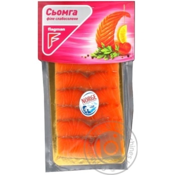 Сёмга Флагман филе слабосоленое ломтики без шкуры 100г вакуумная упаковка Украина купить, цены на МегаМаркет - фото 1