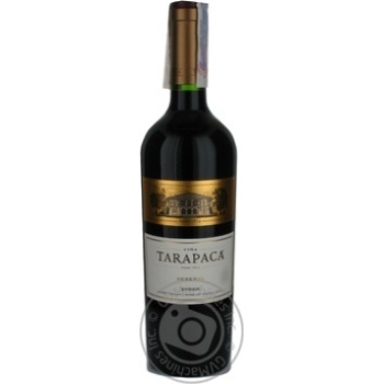 Wine shiraz Tarapaca red dry 14% 2008year 750ml glass bottle Chili - buy, prices for MegaMarket - photo 1