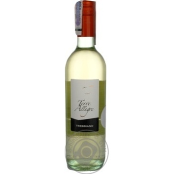 Вино Terre Allegre Trebbiano біле сухе 0.75л х6 купити, ціни на МегаМаркет - фото 1