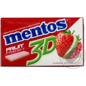 Жевательная резинка Mentos 3D Клубника-яблоко-малина 33,6г купить, цены на МегаМаркет - фото 7
