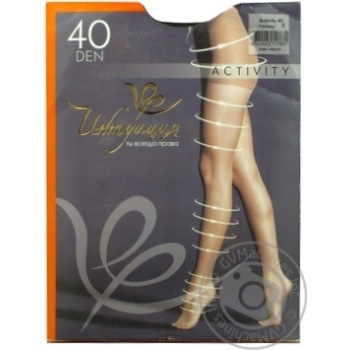 Tights Intuitsia Activity black polyamide for women 40den 2size - buy, prices for MegaMarket - photo 1