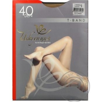 Intuitsiya T-Band Women's Tights 40 den 4 beige - buy, prices for MegaMarket - photo 1