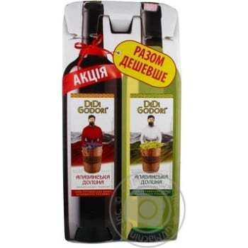 Didi Godori Alazani Valley White and Red Semi Sweet Wine 2x0.75l - buy, prices for MegaMarket - photo 1