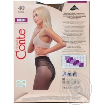 Колготи Conte 40den Bikini 4 Bronz х10 купити, ціни на МегаМаркет - фото 3