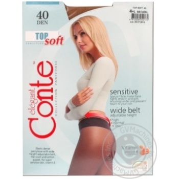 Conte Elegant Top Soft Women's Tights 40den s.4 Natural - buy, prices for MegaMarket - photo 1