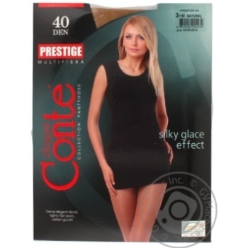 Tights Conte Prestige natural polyamide for women 40den 3size - buy, prices for MegaMarket - photo 1