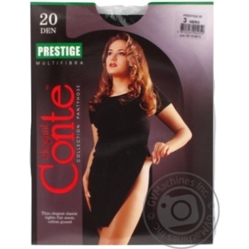 Tights Conte Prestige nero polyamide for women 20den 3size - buy, prices for MegaMarket - photo 1