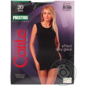 Колготы женские Conte Prestige 20ден р.5 Grafit - купить, цены на ULTRAMARKET - фото 3