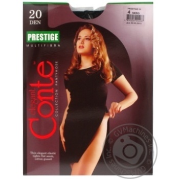 Tights Conte Prestige nero polyamide for women 20den 4size - buy, prices for MegaMarket - photo 1