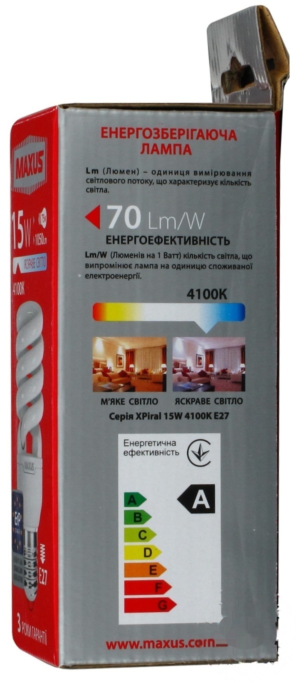 

Лампа светодиодная Maxus E27 15W