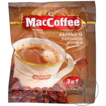 Напій розчинний MacCoffee Карамель 3в1 18г купити, ціни на МегаМаркет - фото 1