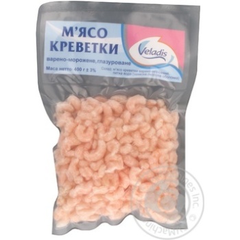 Seafood shrimp Veladis frozen 400g vacuum packing - buy, prices for MegaMarket - photo 1