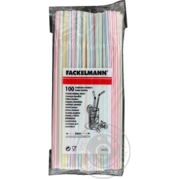 Fackelmann Straws for Cocktail 24cm 100pcs - buy, prices for MegaMarket - photo 1