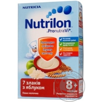 Каша молочна Nutrilon 7 злаків з яблуком 225г купити, ціни на МегаМаркет - фото 2