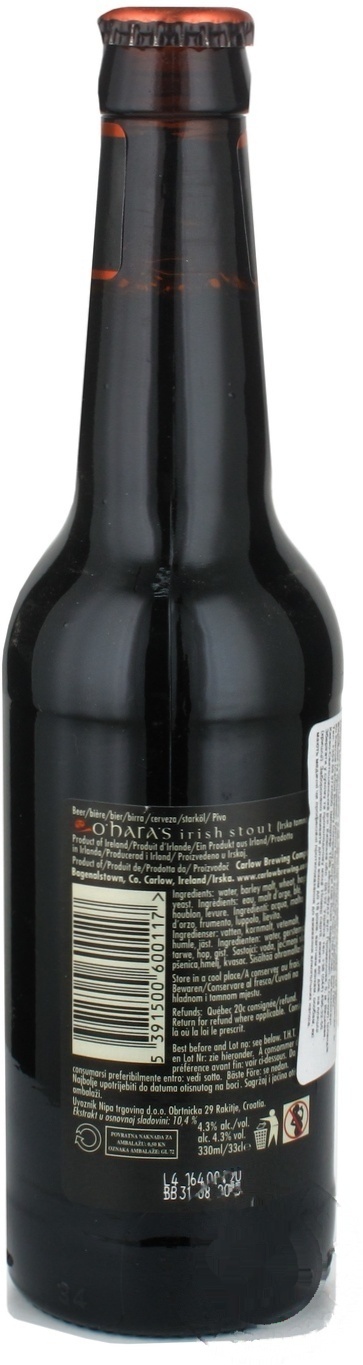 

Пиво O'Hara's Irish Stout темное 4,3% 0,3л