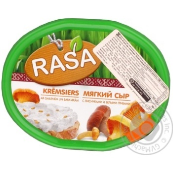 Сир м`який Rasa з лисичками і білими грибами 180г купить, цены на МегаМаркет - фото 1