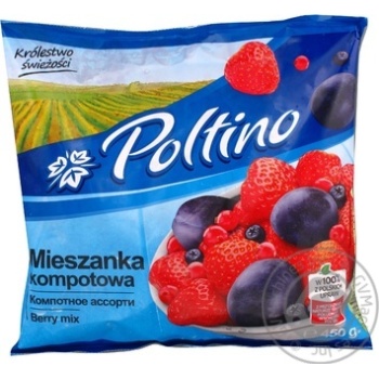 Суміш фруктова Poltino Компотне асорті швидкозаморожена 450г купити, ціни на МегаМаркет - фото 1