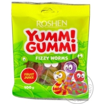 Roshen Yummi Gummi Fizzy Worms mix jelly candy 100g - buy, prices for MegaMarket - photo 3