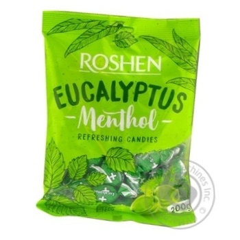 Конфеты Roshen Эвкалипт-ментол карамель леденцовая 200г купить, цены на МегаМаркет - фото 1