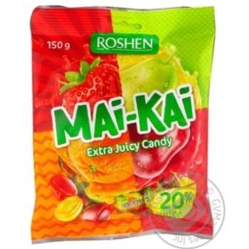 Карамель Roshen Маі-Каі з фруктово-ягідною начинкою 150г купити, ціни на МегаМаркет - фото 1