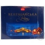 Цукерки Корона Венеціанська ніч шоколадні з цілими лісовими горіхами 252г