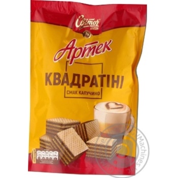Вафлі Світоч Артек Квадратіні зі смаком  капучино 133г купити, ціни на МегаМаркет - фото 3
