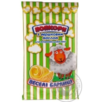 Popcorn Veseli barantci with butter for a microwave stove 100g - buy, prices for MegaMarket - photo 1