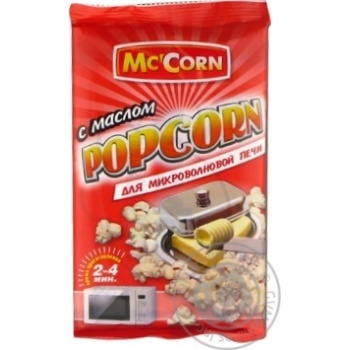 Попкорн Mc`Corn з маслом 90г купити, ціни на МегаМаркет - фото 1