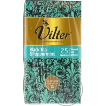 Black pekoe tea Vilter with mint Ceylon 25x2g teabags - buy, prices for MegaMarket - photo 2