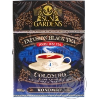 Green and black pekoe tea Sun Gardens Shadow Garden Colombo Mix with cardamom seeds 100g Ukraine - buy, prices for MegaMarket - photo 1
