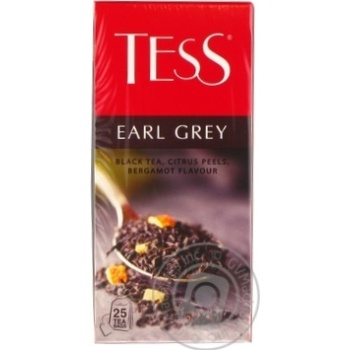 Чай черный Tess Earl Grey с бергамотом и цедрой цитрусов 25шт 2г купить, цены на МегаМаркет - фото 1