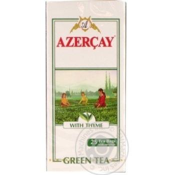 Tea Azerchay thyme green packed 25pcs 50g cardboard packaging - buy, prices for MegaMarket - photo 1