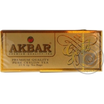Чорний чай Akbar Gold в пакетиках 25х2г купити, ціни на МегаМаркет - фото 1