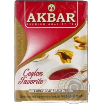 Black tea Akbar Ceylon Favorite large leaf 100g - buy, prices for MegaMarket - photo 1